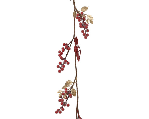 Garland Christmas Red Berries 120 cm Sugar Finish