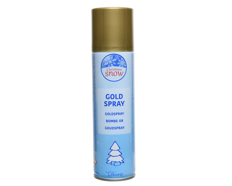 Gold Spray Snow Effect 17.8 cm Metal Can – Gold