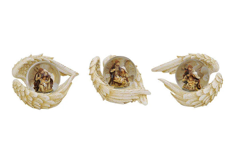 Christmas Nativity Waterball with Wings (10cm x 6cm)