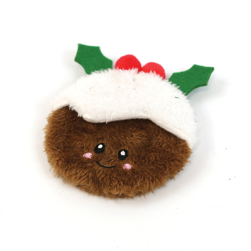Christmas Pudding Unstuffed Crinkle Dog Toy