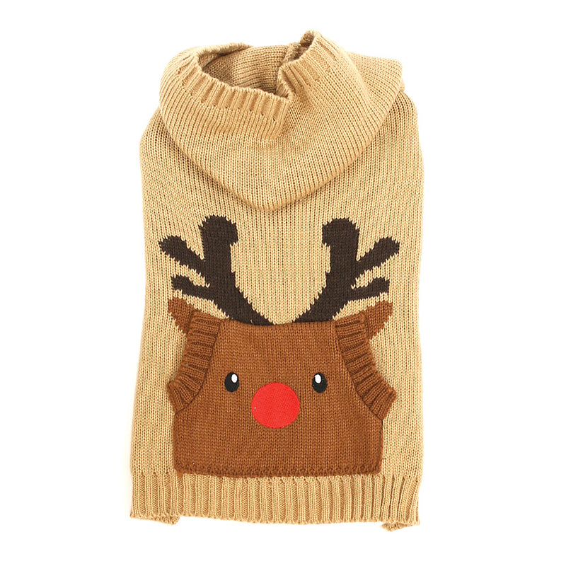 Reindeer Hooded Sweater For Small to Medium Dog