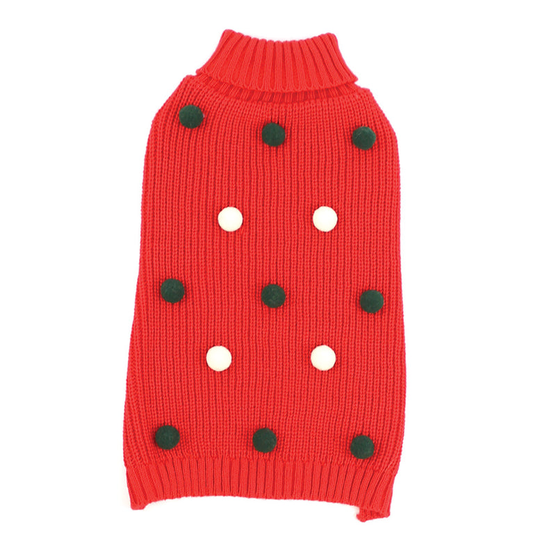 Christmas Bobble Red Sweater For Medium to Large Dog