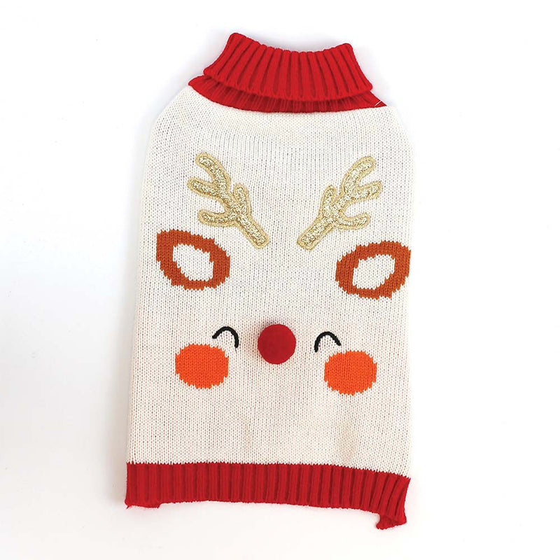 Glitter Reindeer Sweater For Medium to Large Dog