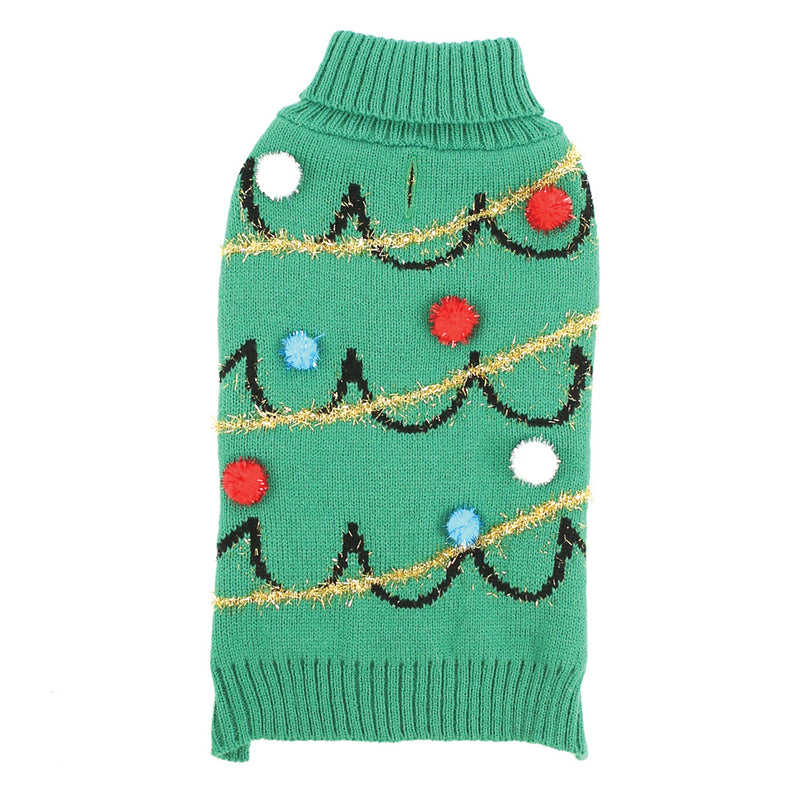 Christmas Bauble Green Sweater For Small To Medium Dog