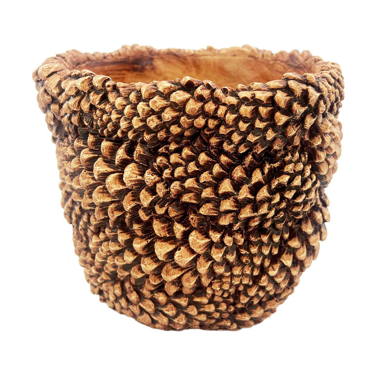 Brown Pine Cone Plant Pot 19 cm