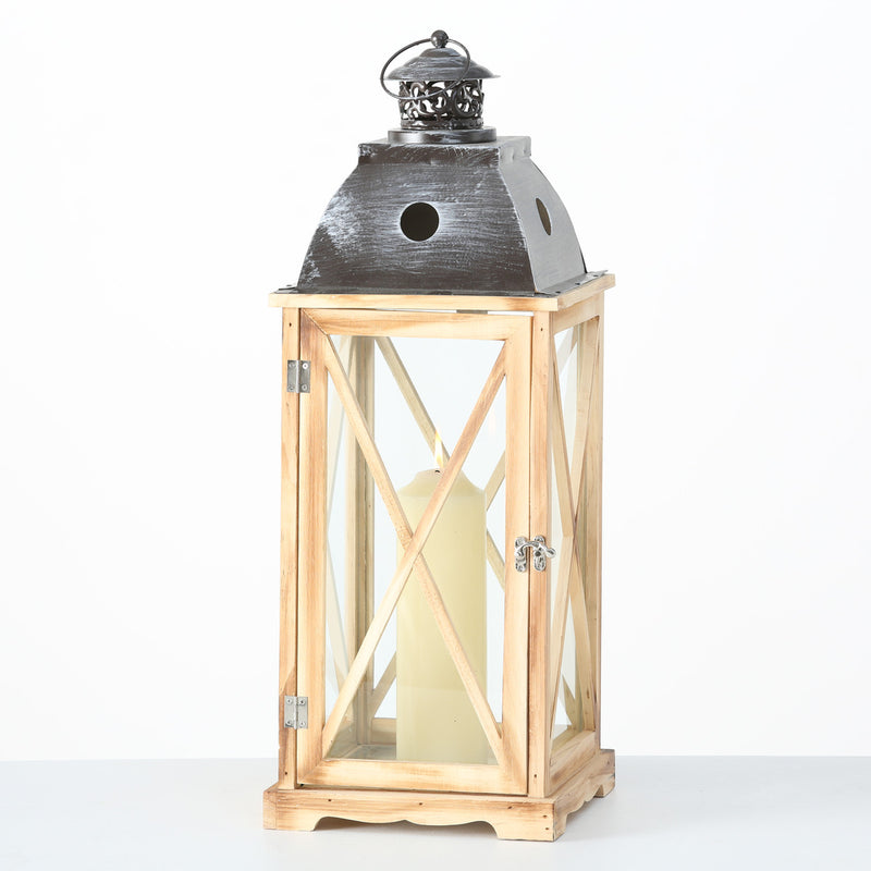 Lantern Bristol Natural Pine 82cm Large