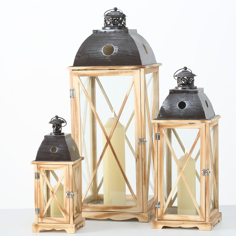 Lantern Bristol Natural Pine 82cm Large