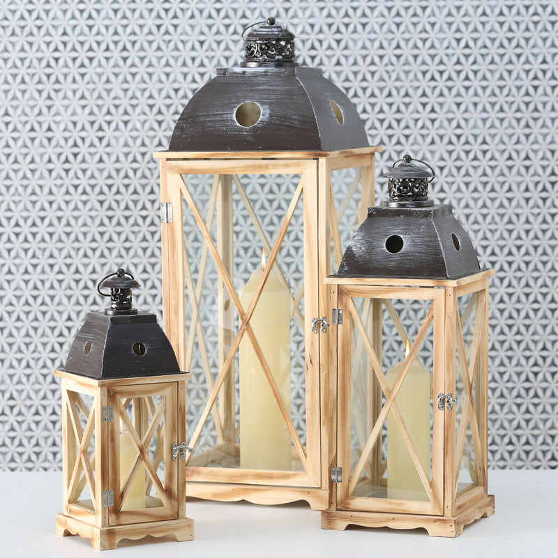 Lantern Bristol Natural PIne 59cm Medium