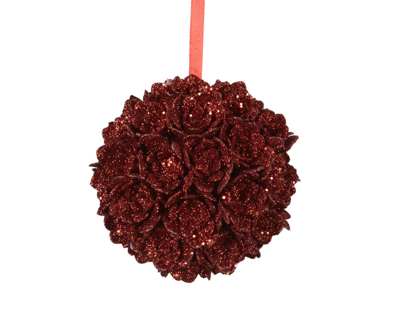 Foam Christmas Bauble Christmas Red Flower 10 cm