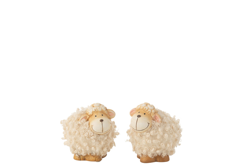 Sheep Porcelain Beige/Brown Small 9.5cm (Sold Individually)