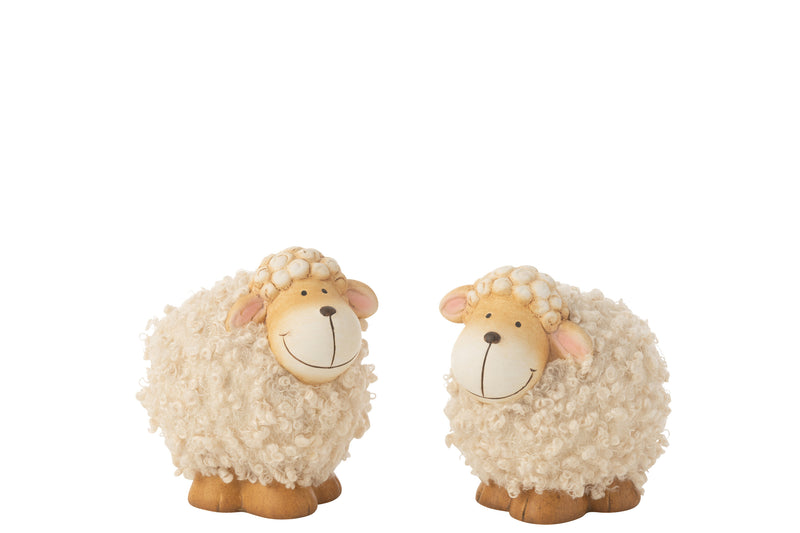 Sheep Porcelain Beige/Brown Medium 12.5cm (Sold Individually)