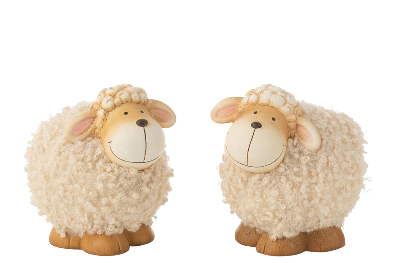 Sheep Porcelain Beige/Brown Large 16.5cm (Sold Individually)