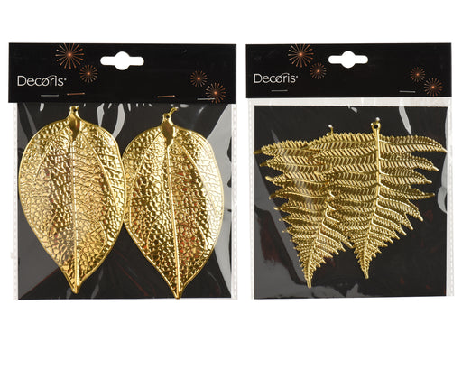Polystyrene Christmas Hanging Decoration Gold Leaves 8 cm – 3 Assorted Designs