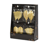 Polystyrene Christmas Hanging Decoration Gold Leaves 8 cm – 3 Assorted Designs – alternate view