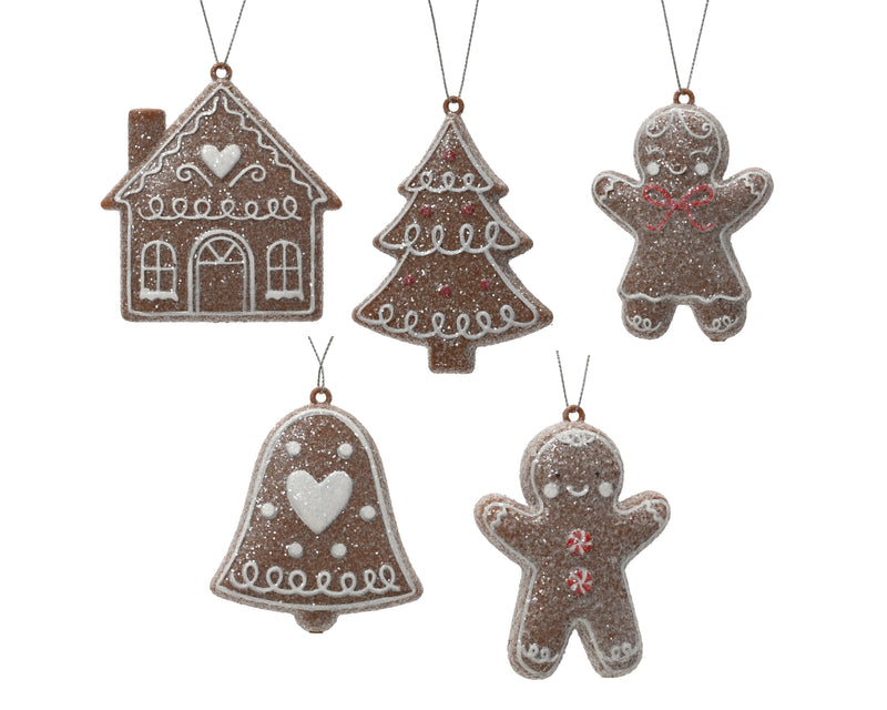 Shatterproof Figure Brown Gingerbread 10 cm – 6 Assorted Designs