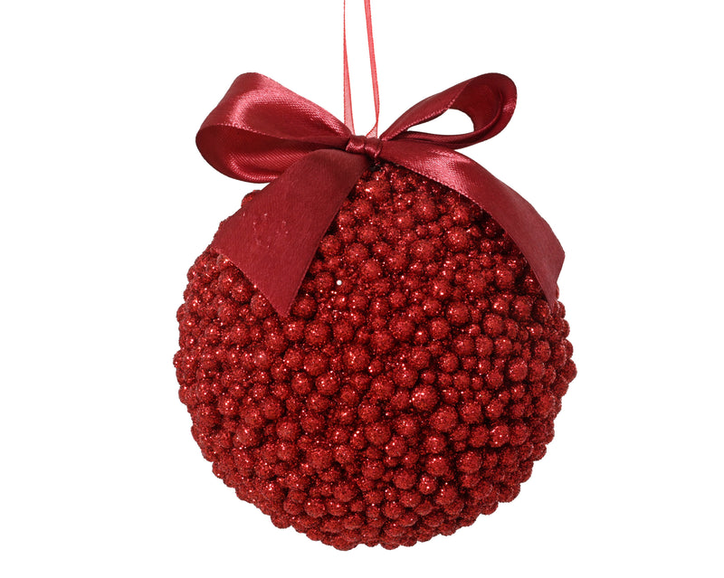 Foam Christmas Bauble Red Round 10 cm