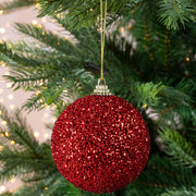 Foam Christmas Bauble Red 8 cm