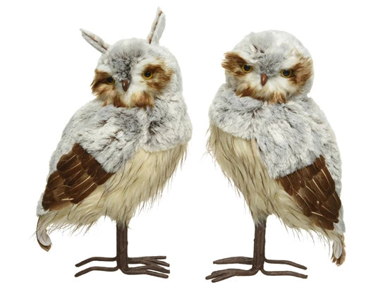 Owl Figure 50 cm Brown with Goose Feather Detail – 2 Assorted Designs