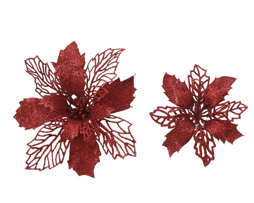 Christmas Red Poinsettia Clip Assortment 13 cm – alternate view