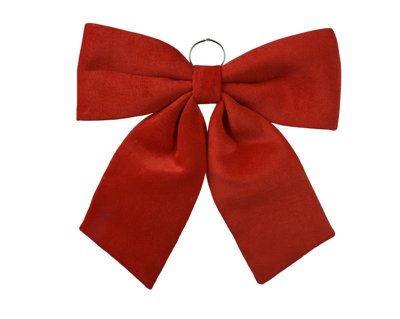 Christmas Red Polyester Bow 72 cm with Hanging Ring