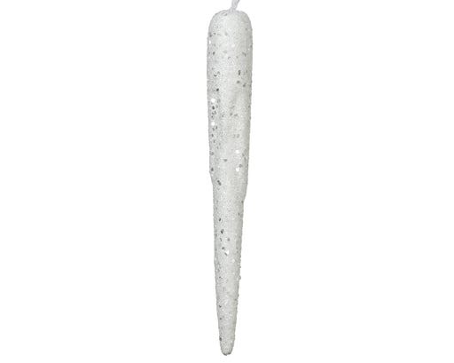 Icicle Hanging Ornament 24 cm White Glitter Polyfoam