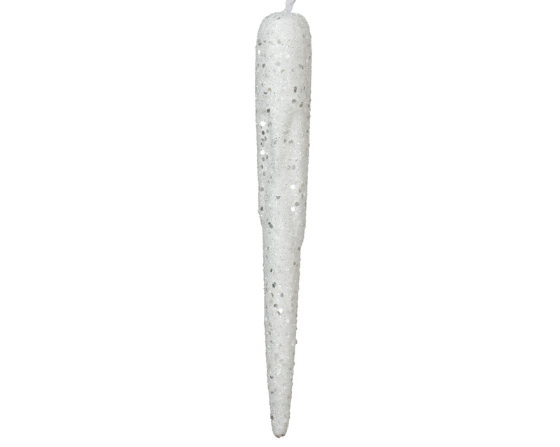 Icicle Christmas Hanging Decoration 37 cm White Glitter