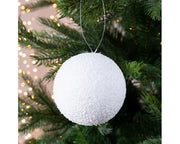 Snowballs Foam Snow Baubles 8 cm with Organza Hanger – Pack of 6