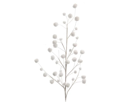 Snow Spray Branch with White Snowballs 55 cm
