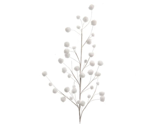 Snow Spray Branch with White Snowballs 55 cm
