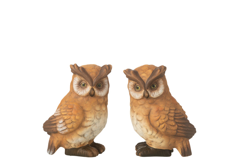 Owl Porcelain Brown Large 19cm (Sold Individually)