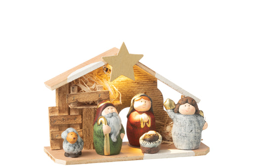 Medium LED Porcelain Nativity Scene