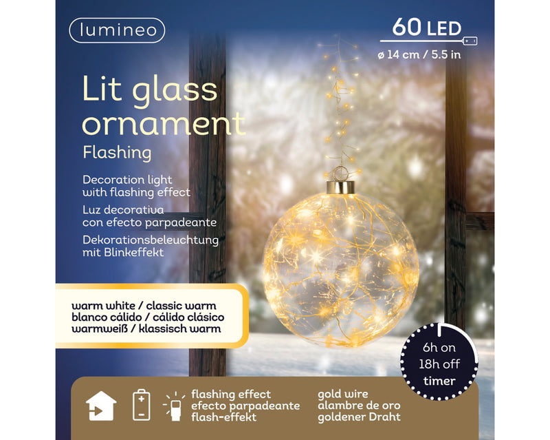 Battery Operated Micro LED Hanging Decoration Light - Round Shape Warm White/Classic Warm 14cm
