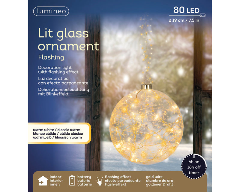 Battery Operated Micro LED Hanging Decoration Light - Round Shape Warm White/Classic Warm 19cm