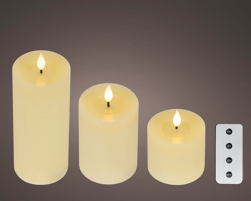 Battery Operated LED Candle Set with Flame Effect - Warm White