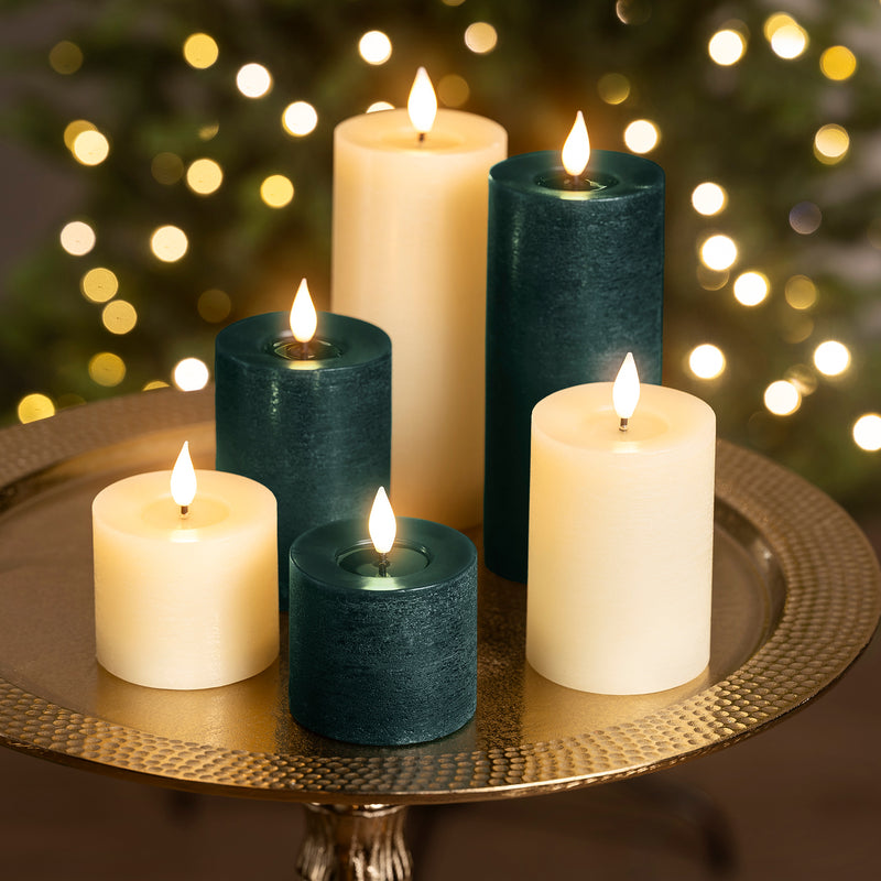 Battery Operated LED Candle Set with Flame Effect - Warm White