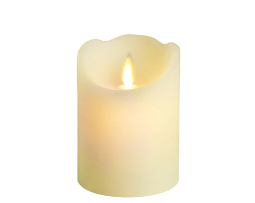 Lumineo LED Flameless Christmas Candle Cream Wax Battery Operated (10cm x 7.5 cm)