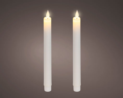 LED Realistic Swinging Dinner Candle Beige 24 cm – Pack of 2