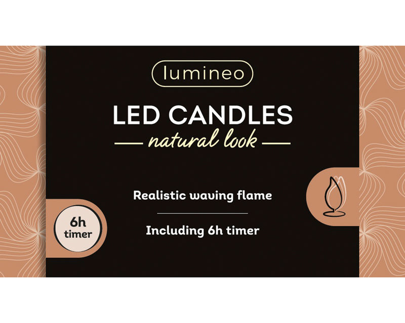 Battery Operated LED Dinner Candle with Warm White Flame Effect - Cream - 24cm