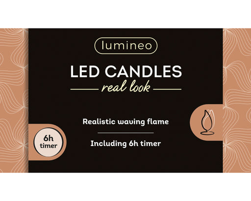 LED Realistic Waving Dinner Candle Red 24 cm – Pack of 2