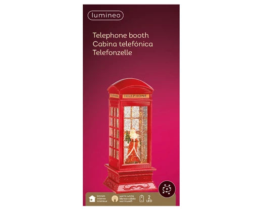 Christmas Telephone Box With LED Light (27x11 cm)