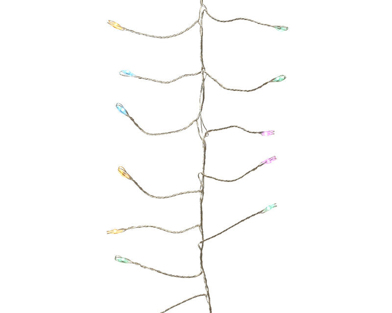 480 Lumineo Micro LED Compact Twinkle Soft Multicoloured Christmas Lights With Silver Cable 6m