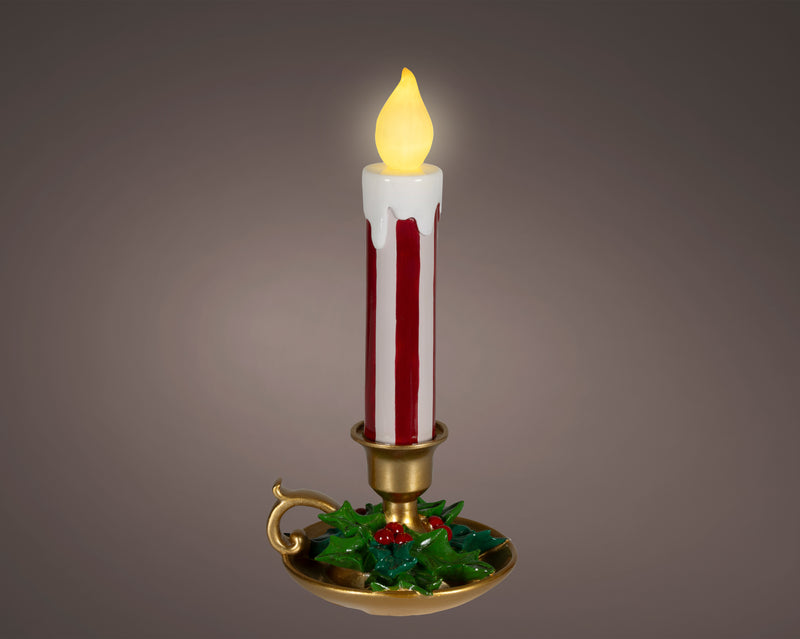 Battery Operated LED Candle with Holder 18.2 cm