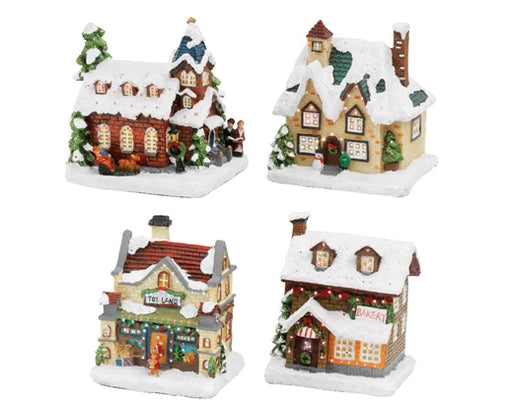 LED Scenery House Multi 9 cm – 4 Assorted Designs