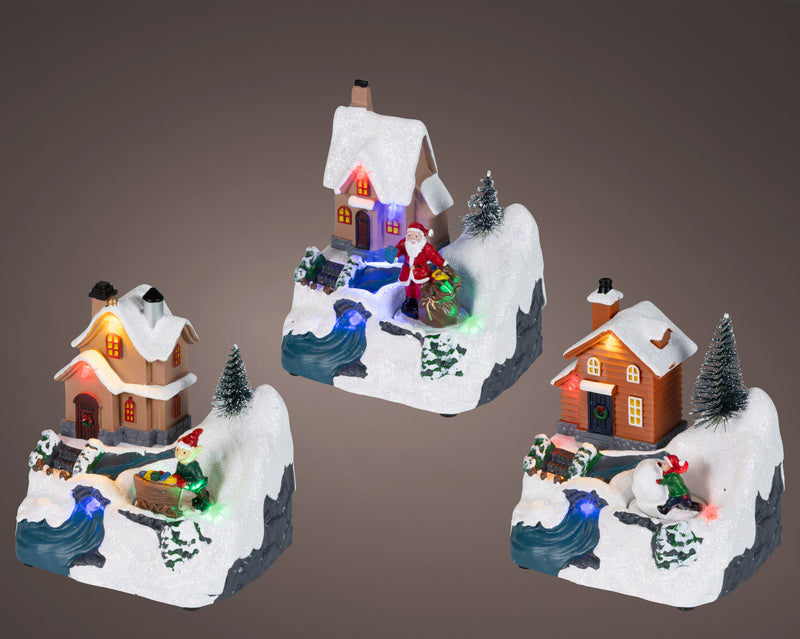 Battery Operated Home Village Scene