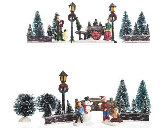 Christmas Village Scene Winter Scenery Multi (5x23.5x31cm)
