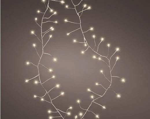 100 Lumineo Micro LED Compact Lights Steady | Battery Operated - Warm White 495 cm