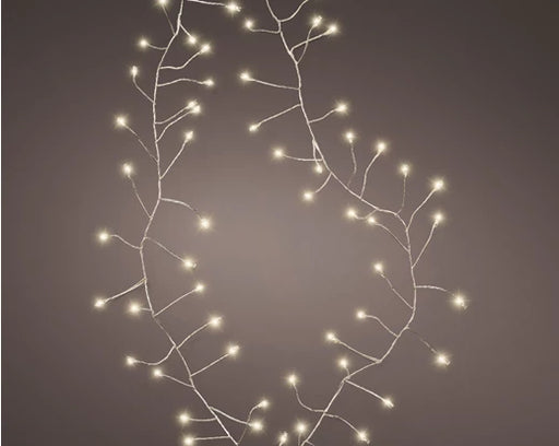 100 Micro LED Warm White Compact String Lights – Silver Cable – 120 cm – 6-Hour Timer