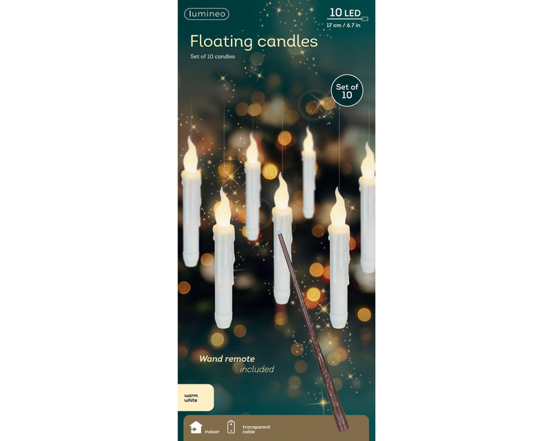 Battery Operated Magic Floating LED Candles with Wand