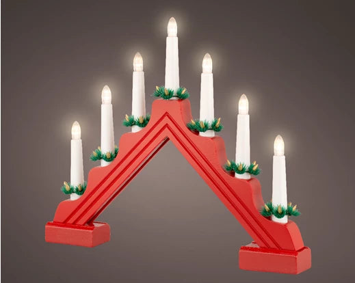 Lumineo LED Window Decoration With Steady Light | Battery Operated - Red (39.5x4.8 cm)