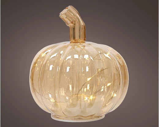 Christmas Glass Pumpkin LED Stringlight Battery Operated (D12cm x H.14cm)